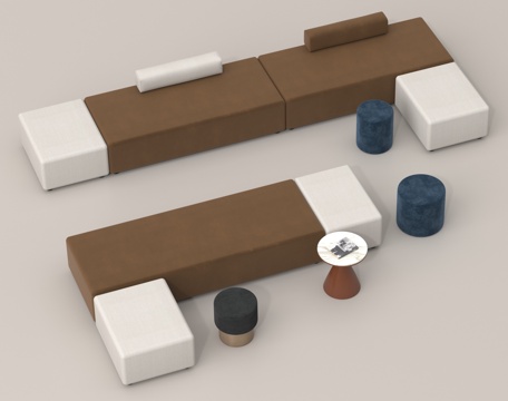 现代休闲沙发 组合沙发 模块沙发su模型