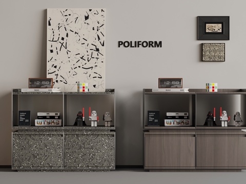 意式置物柜 装饰柜su模型