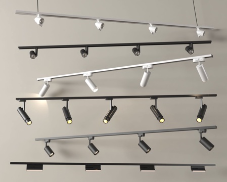 现代筒灯射灯 轨道式射灯su模型