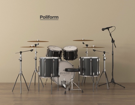  现代乐器 架子鼓3d模型 