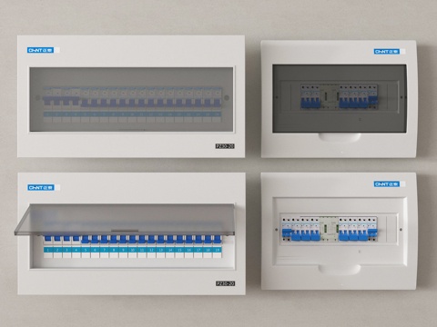 现代配电箱 强电箱su模型