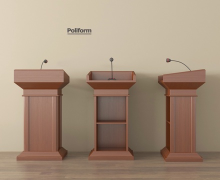 现代讲台 演讲台 讲桌 发言台su模型