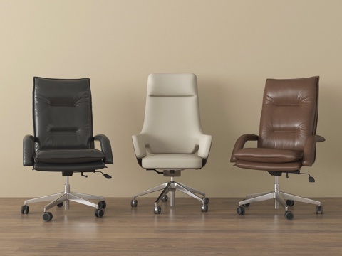 现代办公椅 休闲椅 单椅 带滑轮su模型