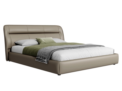  现代双人床3d模型 