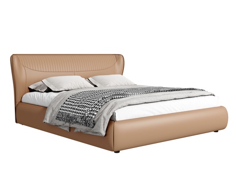  现代双人床3d模型 