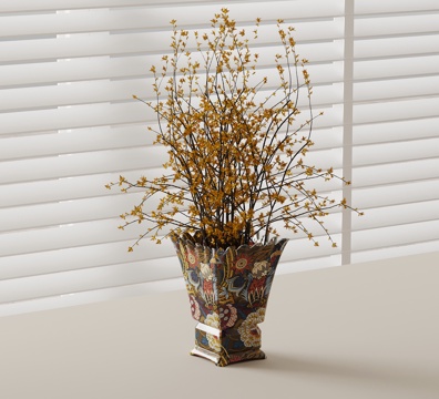 现代花瓶 花艺 绿植su模型