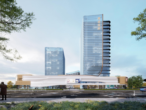 现代办公商业商住项目 办公楼建筑外观 写字楼 综合商业体su模型