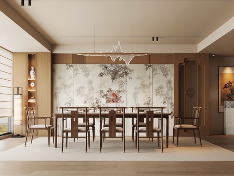  宋式餐厅3d模型 