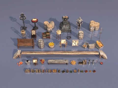  欧式家居物品3d模型 