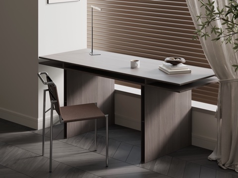 意式书桌椅su模型