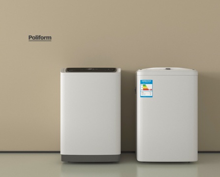  现代洗衣机 滚筒洗衣机3d模型 