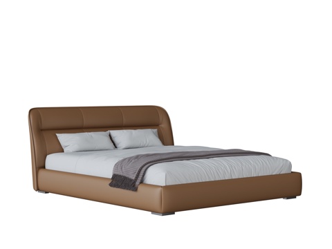  现代双人床3d模型 