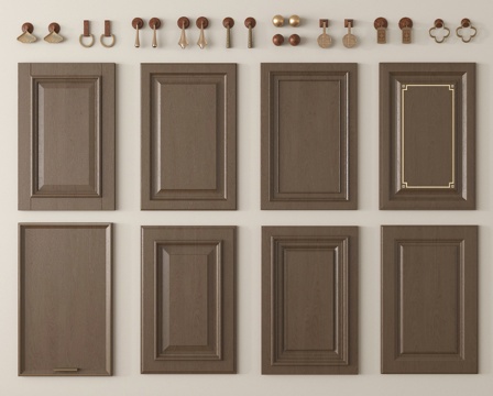 法式柜门 门板 拉手su模型