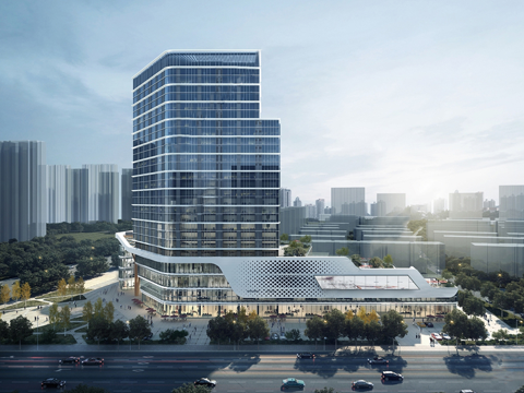 办公楼写字楼建筑 商住外观建筑 综合商业体su模型