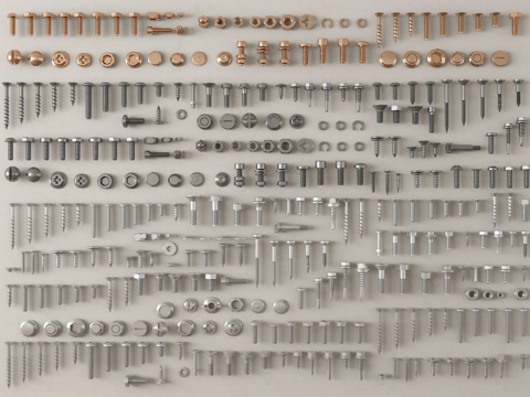 现代五金 螺丝 螺母 螺帽 钉子 铆钉su模型su模型