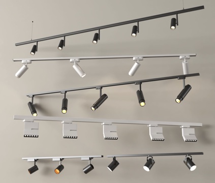 现代筒灯射灯 轨道式射灯su模型