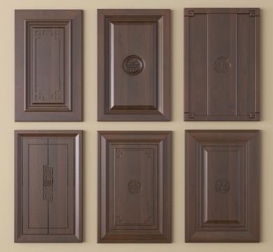 新中式柜门 门板su模型