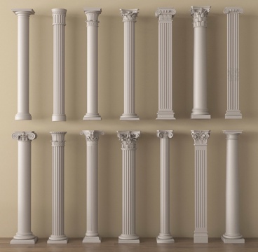 欧式柱子 罗马柱 石膏柱子su模型