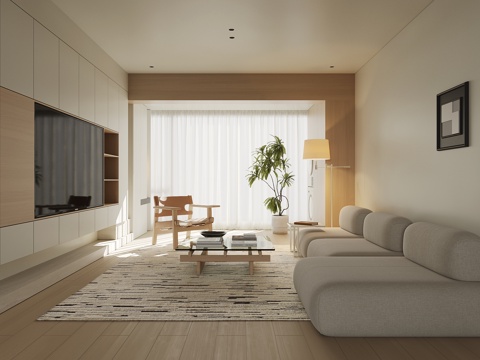 现代家居客厅su模型