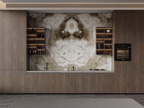 现代酒柜 餐边柜su模型