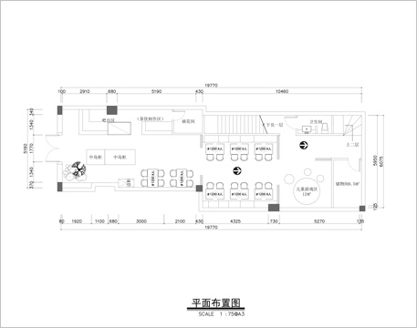 甜品店全套装修施工图cad施工图