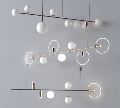 现代吊灯 金属吊灯su模型