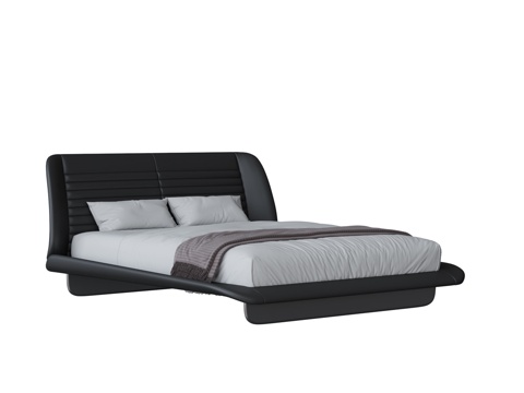  现代双人床3d模型 