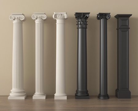 欧式柱子 罗马柱 石膏柱子su模型