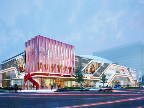 综合商业体建筑 办公楼写字楼建筑 商住外观建筑su模型