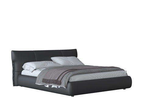  现代双人床3d模型 