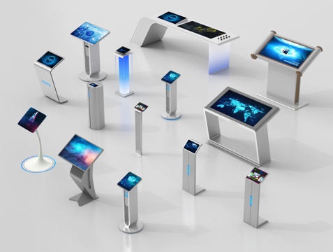  一体机 查询机 导向屏 叫号机3d模型 