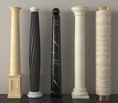 现代柱子 异形柱子 装饰柱子su模型