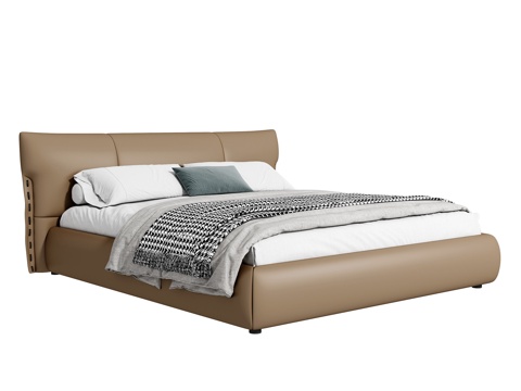  现代双人床3d模型 