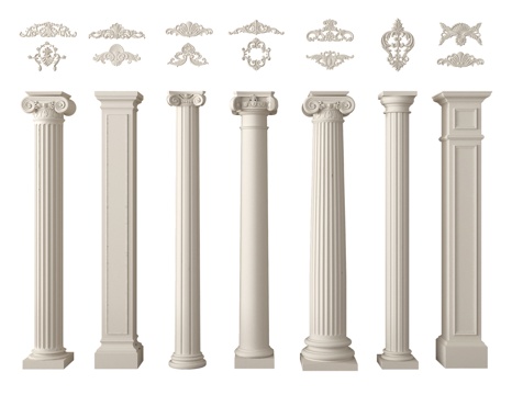 欧式柱子 罗马柱 石膏柱子su模型