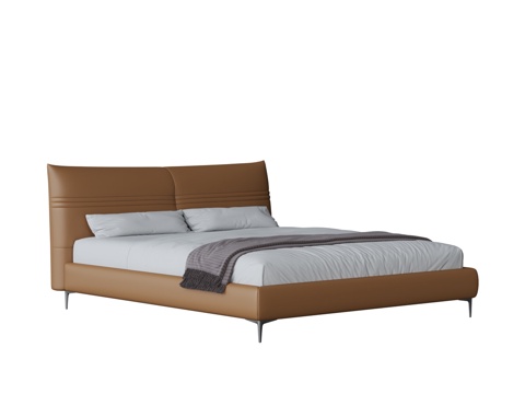  现代双人床3d模型 