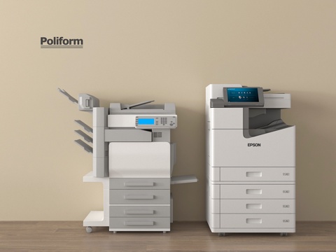 打印机 复印机 智能打印机 扫描仪 办公用品su模型