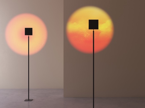 日落灯 宅寂射灯 客厅氛围灯 日落氛围灯 日落投影灯su模型