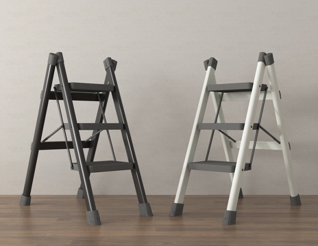 现代梯子 矮梯子 折叠梯 安全梯su模型