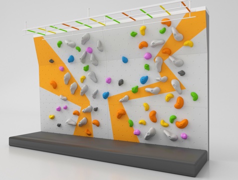 现代儿童攀爬架 攀岩墙su模型