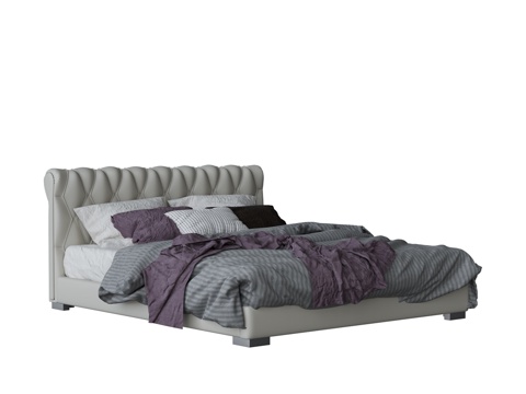  现代双人床3d模型 