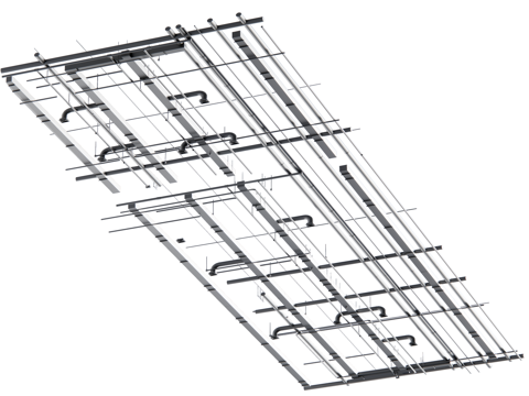 现代吊顶 天花板管道su模型
