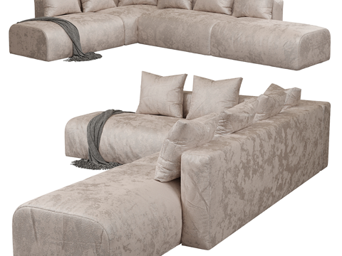  现代意式 Polson 布椅组合沙发3d模型 