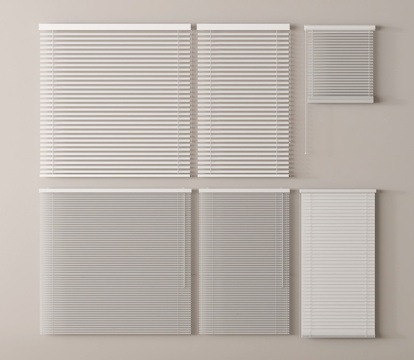 现代窗帘 百叶帘 卷帘su模型