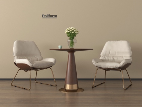 现代休闲桌椅 洽谈桌椅 咖啡桌椅su模型