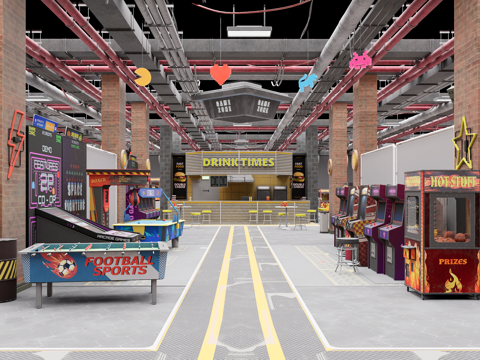  娱乐游戏空间3d模型 