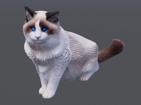 蓝眼睛的小猫咪su模型