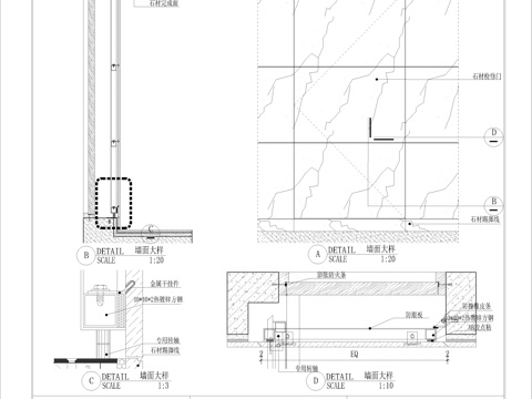 石材检修门大样cad施工图