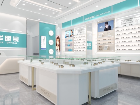  现代眼镜店3d模型 