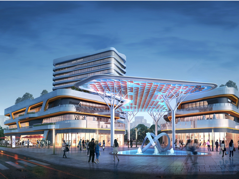 办公楼写字楼建筑 商住外观建筑 综合商业体su模型