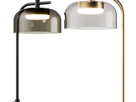  现代轻奢金属玻璃台灯3d模型 